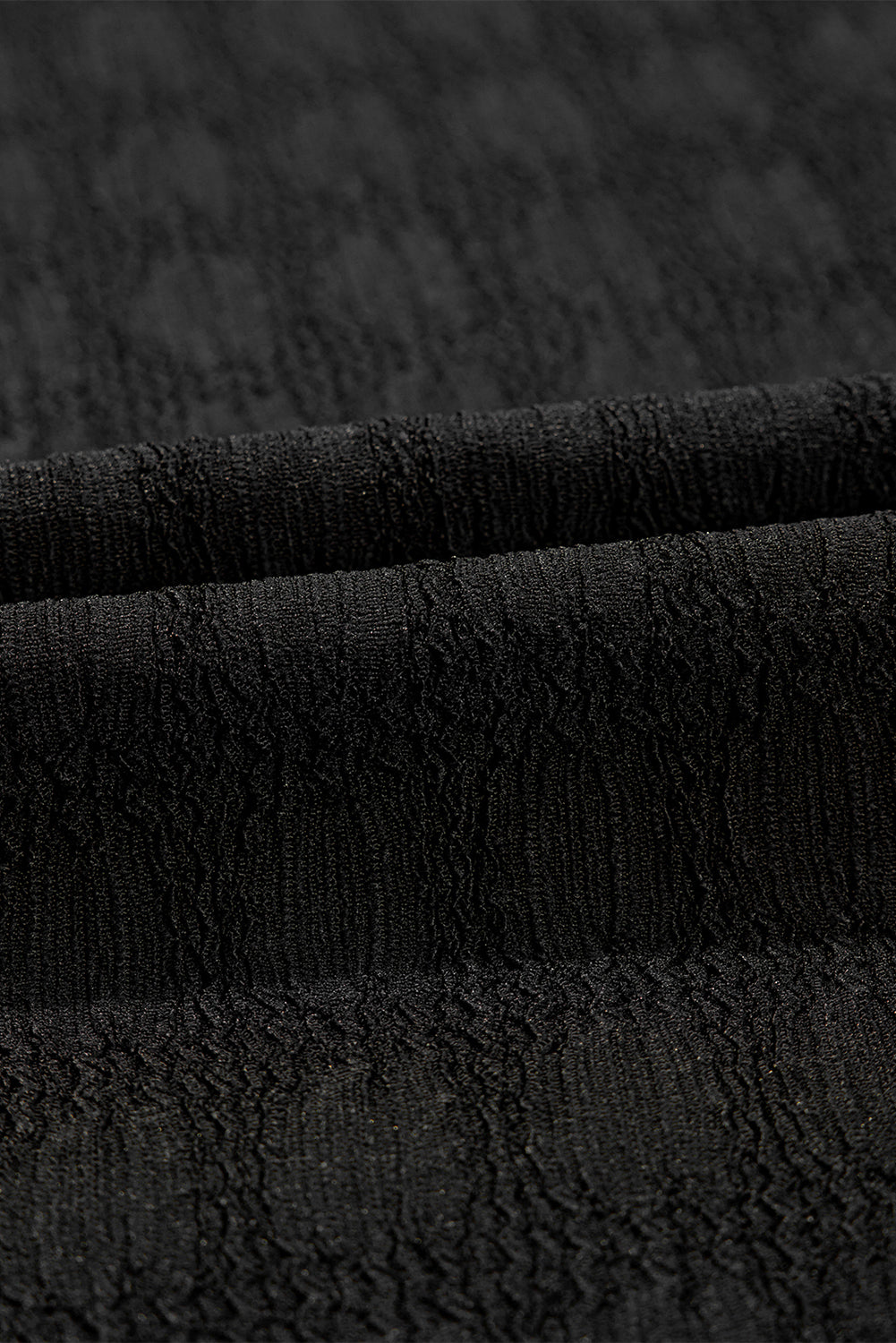 Black Lattice Textured Split Neck Tank Top - Saucy and Chic