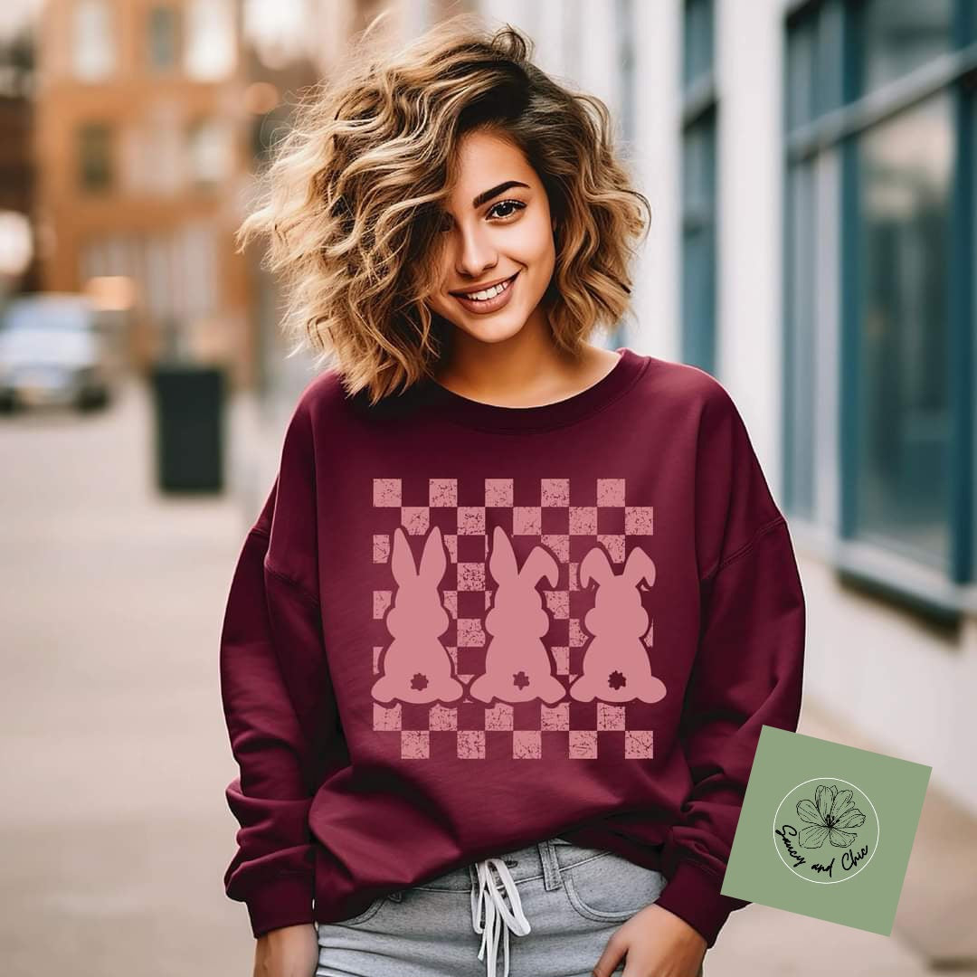 Retro bunny long sleeve shirt - Saucy and Chic