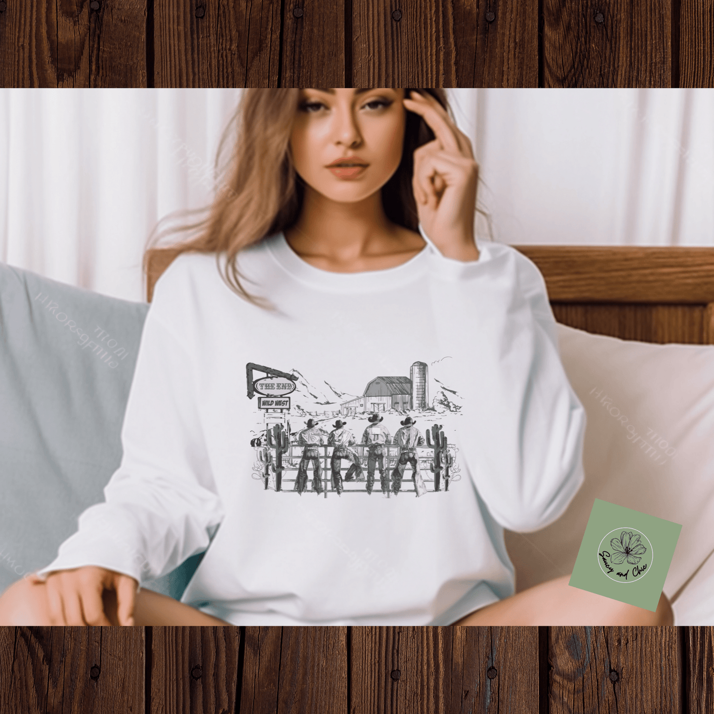 Cowboys on a fence sweatshirt - Saucy and Chic