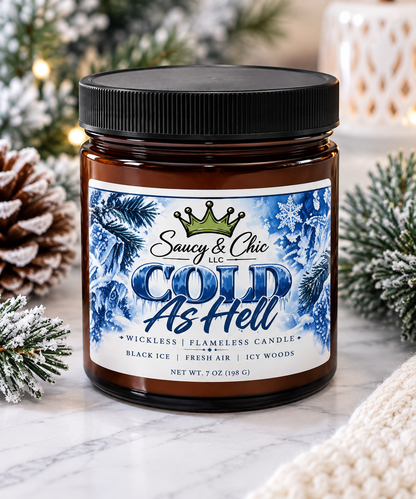 Cold As Hell | Fresh & Woodsy Wickless Candle