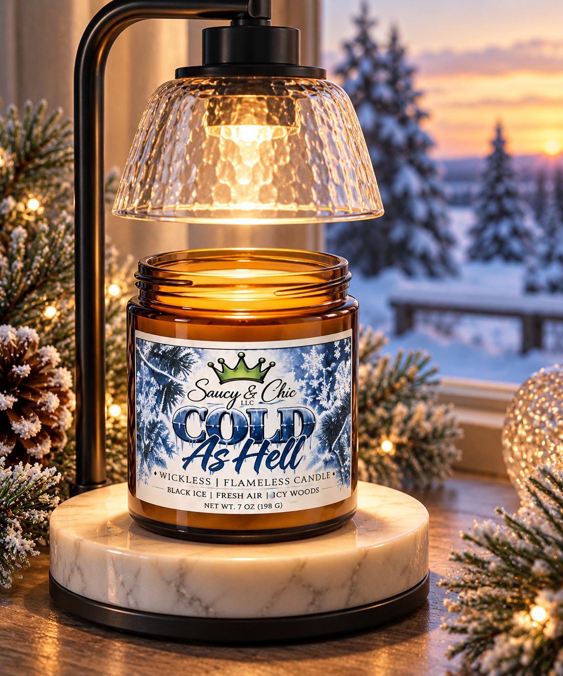 Cold As Hell | Fresh & Woodsy Wickless Candle