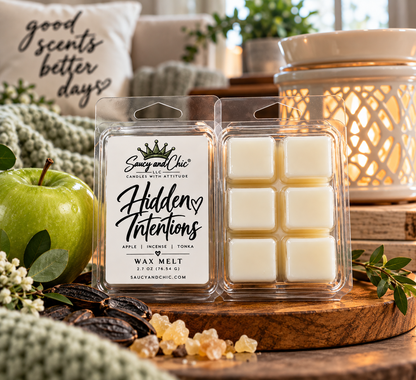 Hidden Intentions Wax Melts | Apple, Incense & Tonka | Saucy and Chic