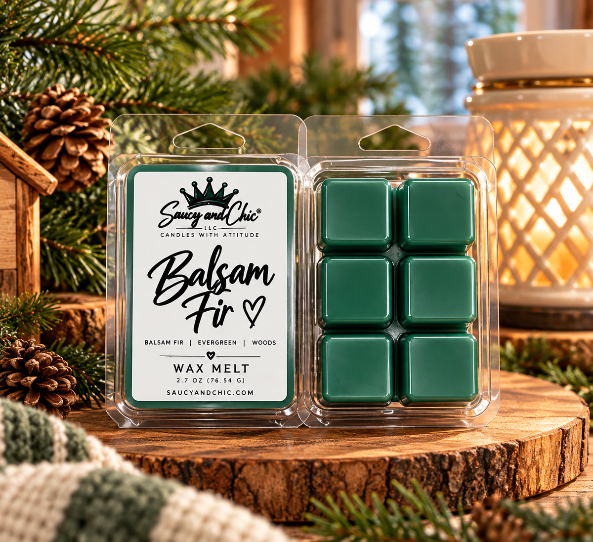Balsam Fir Wax Melt – Fresh Evergreen & Pine Scent for a Cozy Woodland Ambiance