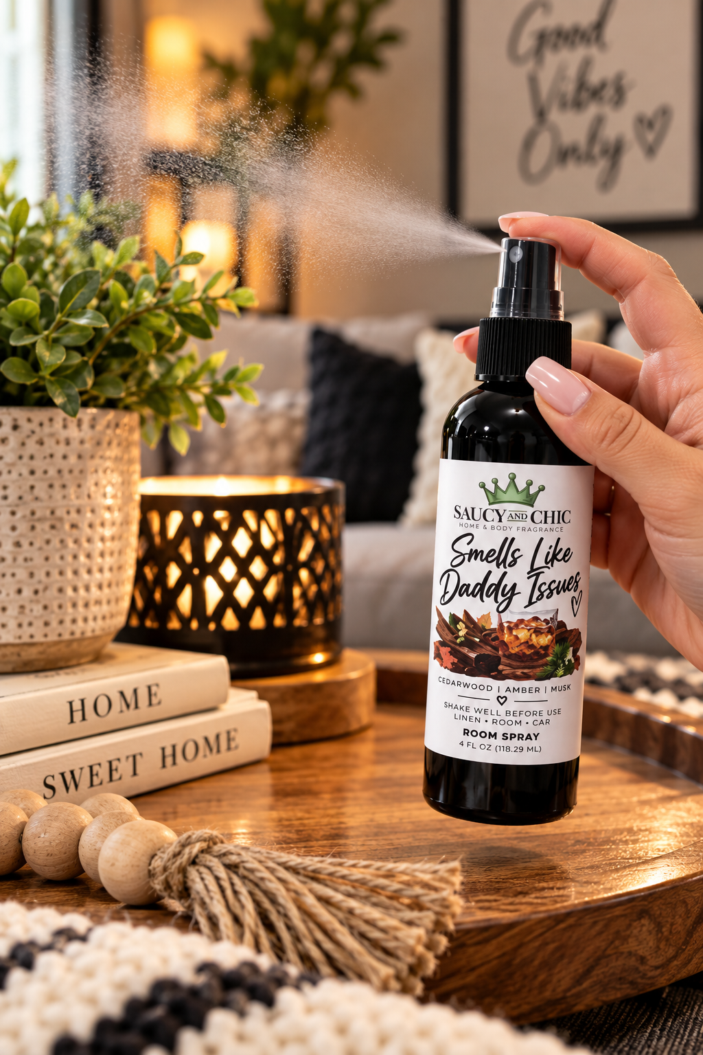 Smells Like Daddy Issues Room Spray | Funny 4 oz Home Fragrance | Saucy and Chic