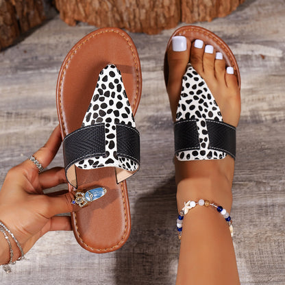 Animal Print Open Toe Sandals - Saucy and Chic 