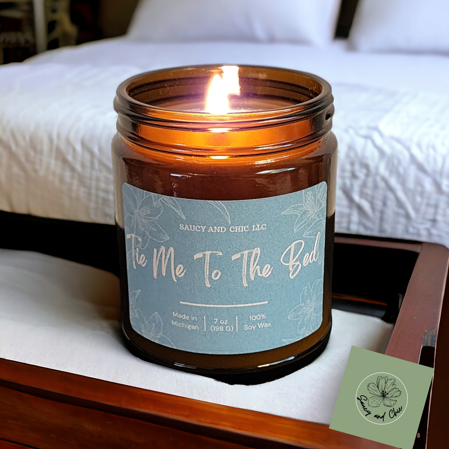 Tie me to the bed scented candle - Saucy and Chic 