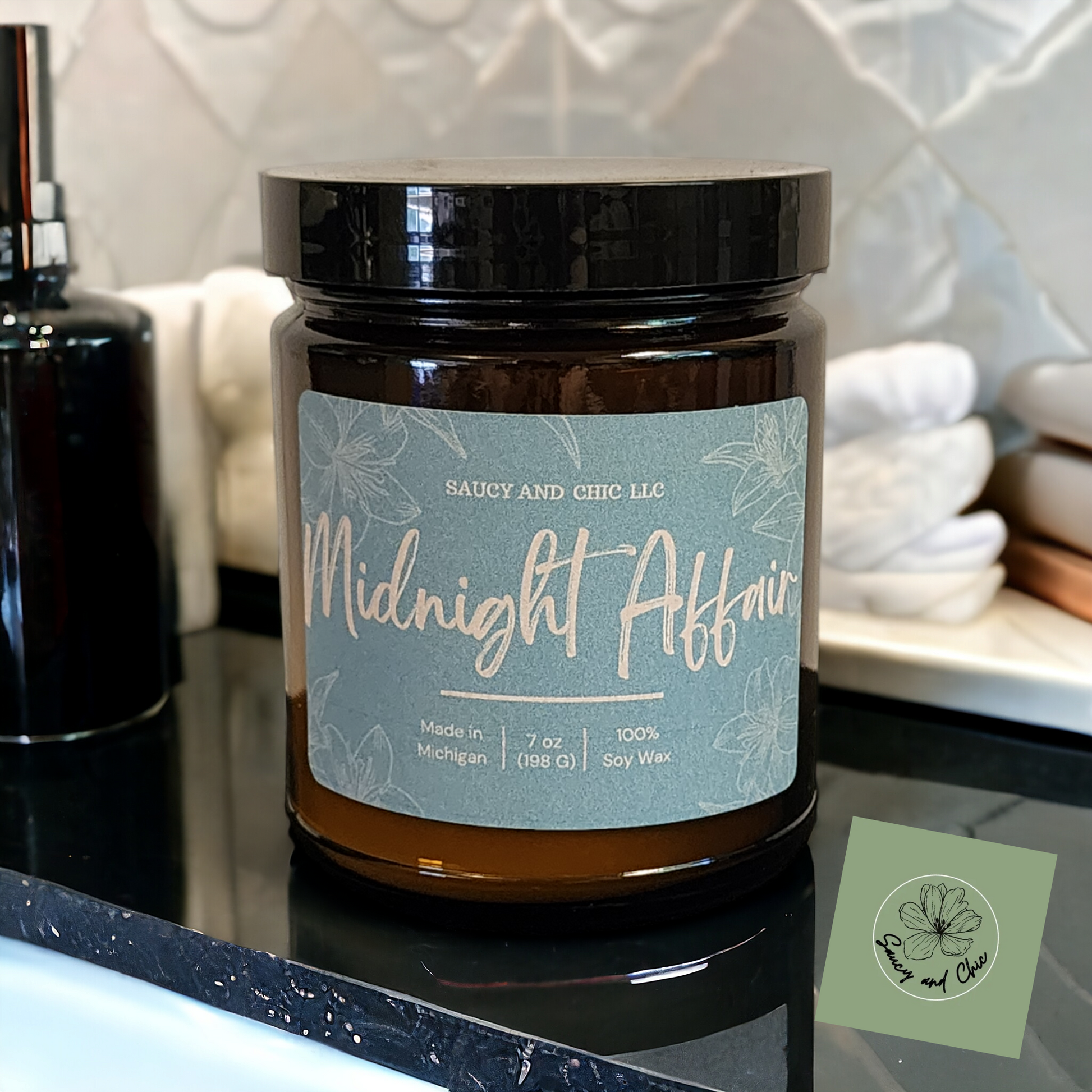 Midnight Affair Scented Candle - Saucy and Chic 