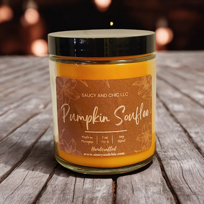 Pumpkin Soufflé Wickless Candle – Indulge in Cozy Autumn Aromas | Saucy and Chic