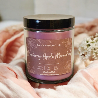 Cranberry Apple Marmalade Wickless Candle – Sweet & Tangy Fall Delight | Saucy and Chic