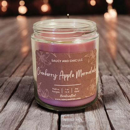 Cranberry Apple Marmalade Wickless Candle – Sweet & Tangy Fall Delight | Saucy and Chic