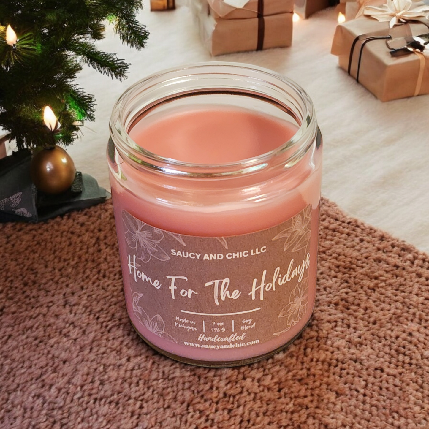 Home for the Holidays Wickless Candle – Embrace the Warmth of the Season | Saucy and Chic