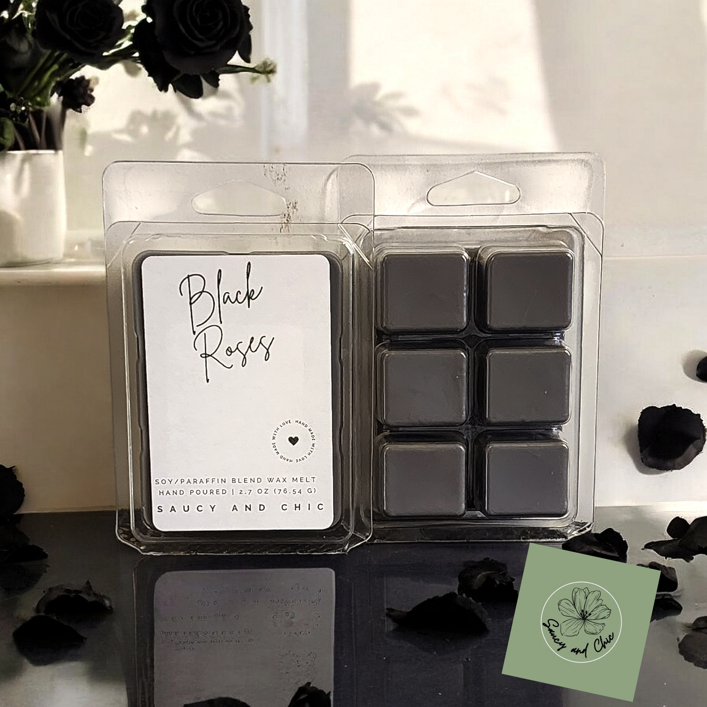 Black Roses Wax Melt – Dark, Velvety Floral Scent for a Bold Ambiance