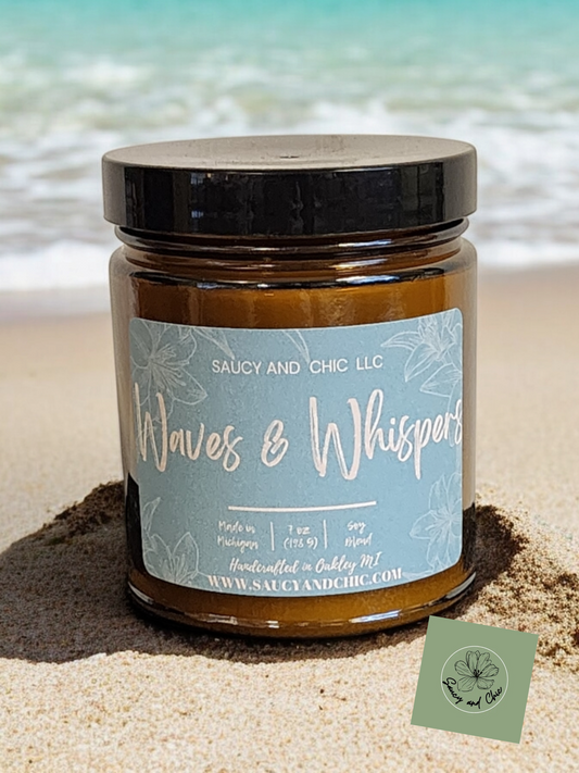 Waves & Whispers Wickless Candle – Calm, Refreshing, and Serene Ocean-Inspired Scent