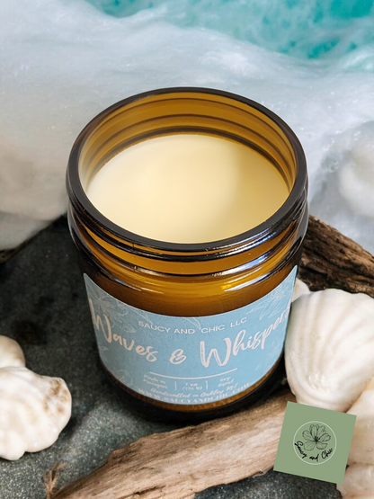 Waves & Whispers Wickless Candle – Calm, Refreshing, and Serene Ocean-Inspired Scent