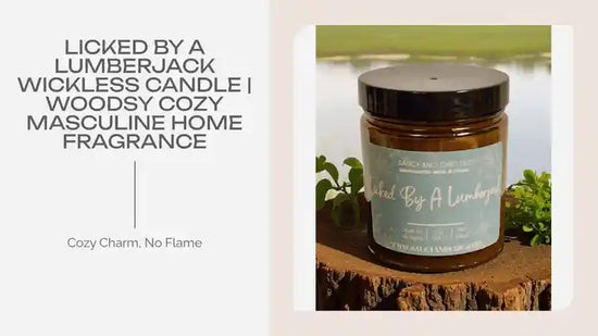 Licked by a Lumberjack Wickless Candle | Woodsy Cozy Masculine Home Fragrance by@Outfy