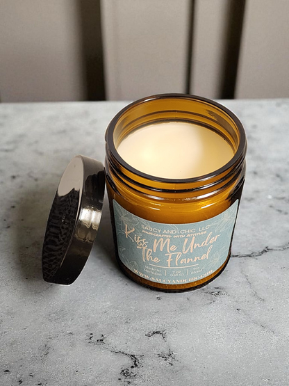 Kiss Me Under the Flannel Wickless Candle – Cozy & Romantic Fall Home Fragrance