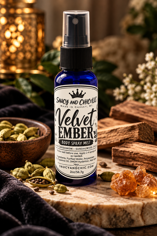 Velvet Ember Body Mist | Warm Cardamom & Sandalwood Fragrance Spray