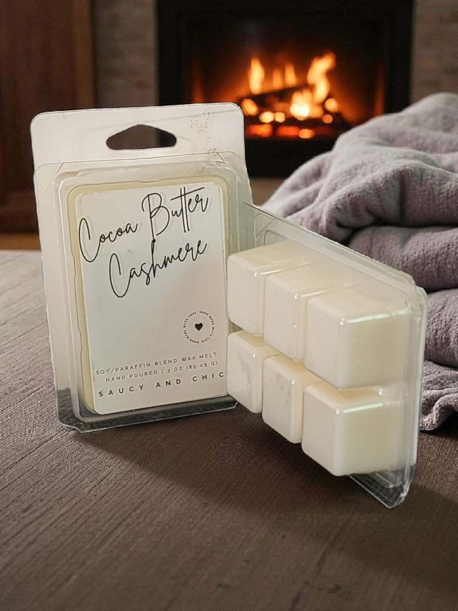 Cocoa Butter and Cashmere Wax Melt: Luxurious and Cozy Fragrance - Saucy and Chic 