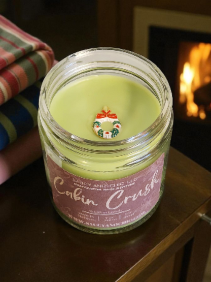Cabin Crush Wickless Candle with Hidden Charm | Cozy Woods & Warm Spice Aroma | Saucy & Chic