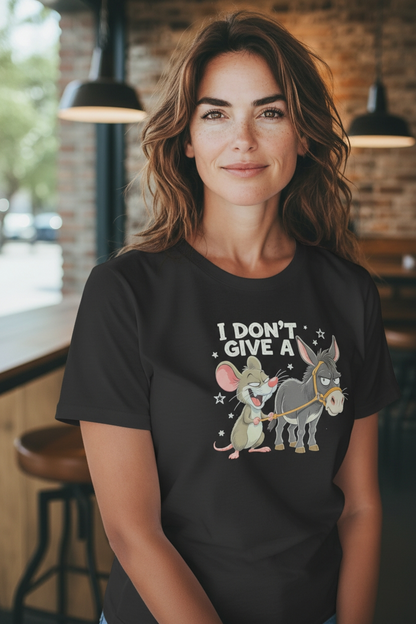 I Don’t Give a Rat’s Ass T-Shirt – Funny Sarcastic Graphic Tee – Bold Attitude Shirt for Women – Saucy & Chic Humor Top 😏🐀