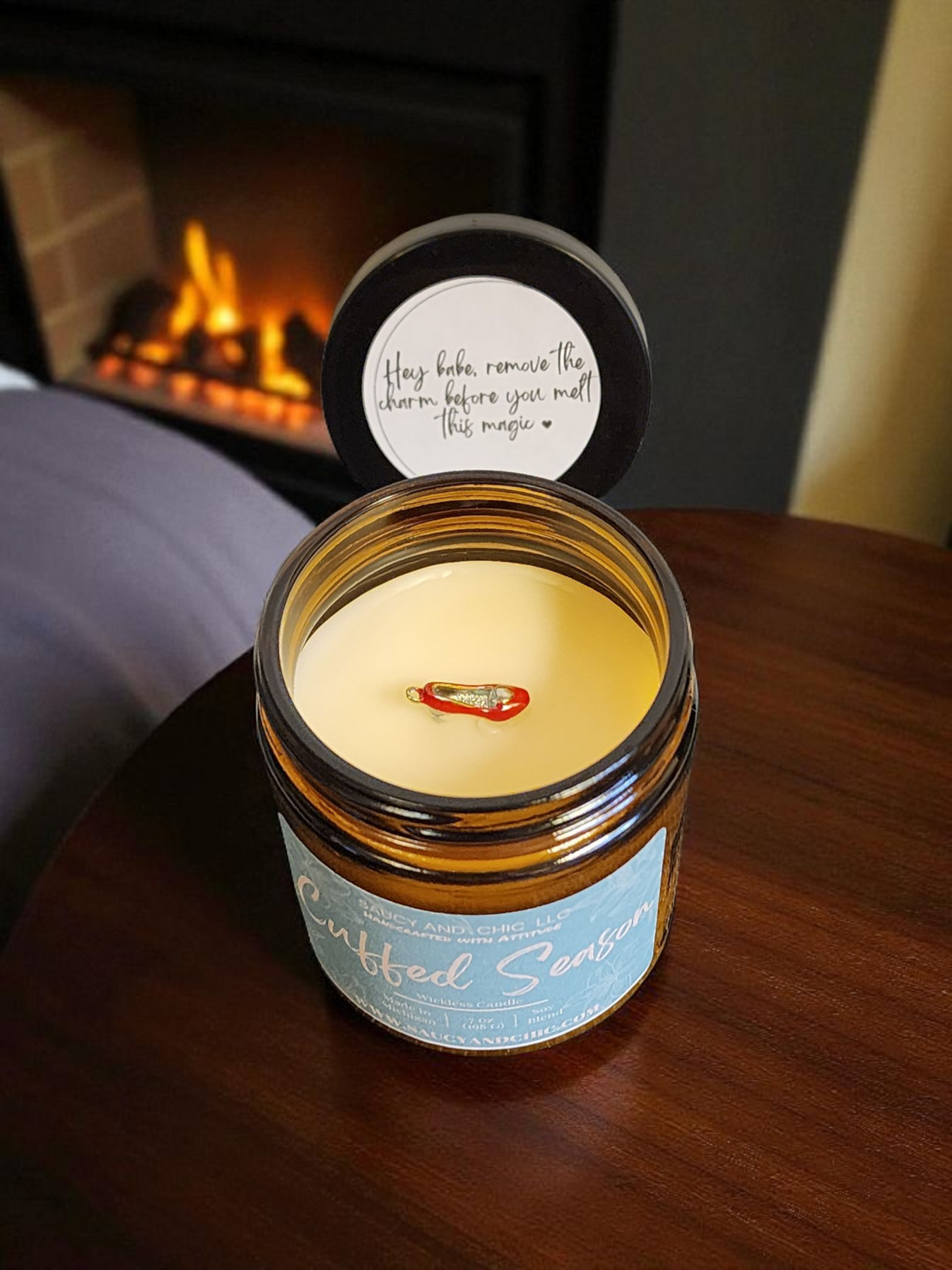Cuffed Season Wickless Candle – Cozy, Flirty, and Perfect for Snuggle Weather | Saucy & Chic