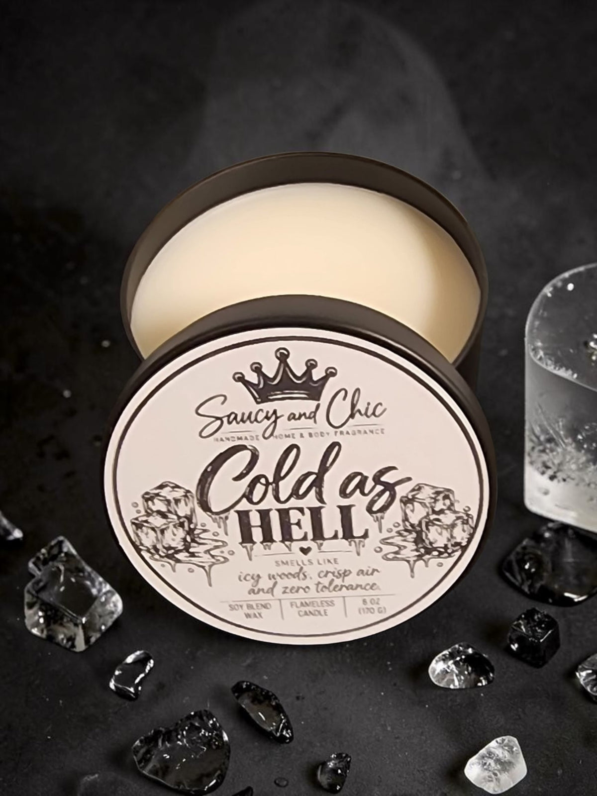 Cold As Hell | Fresh & Woodsy Wickless Candle