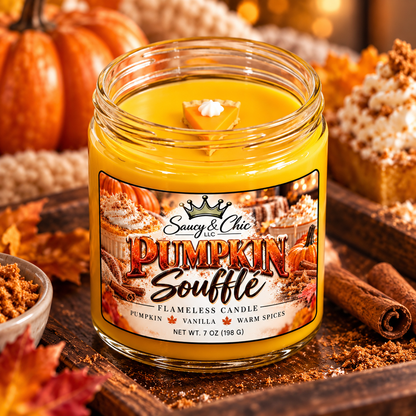 Pumpkin Soufflé Wickless Candle – Indulge in Cozy Autumn Aromas | Saucy and Chic