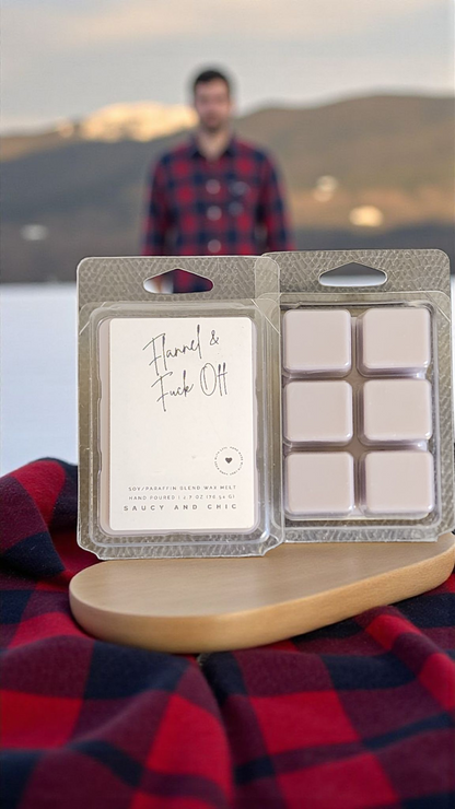 Flannel & F Off – Masculine Cozy Wax Melt • Strong Throw • Handmade Winter Scent