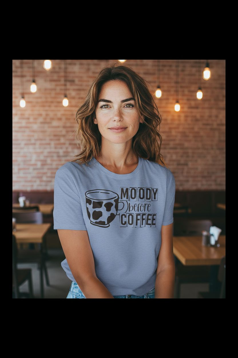 Moody Before Coffee Shirt – Funny Sarcastic Graphic Tee for Coffee Lovers