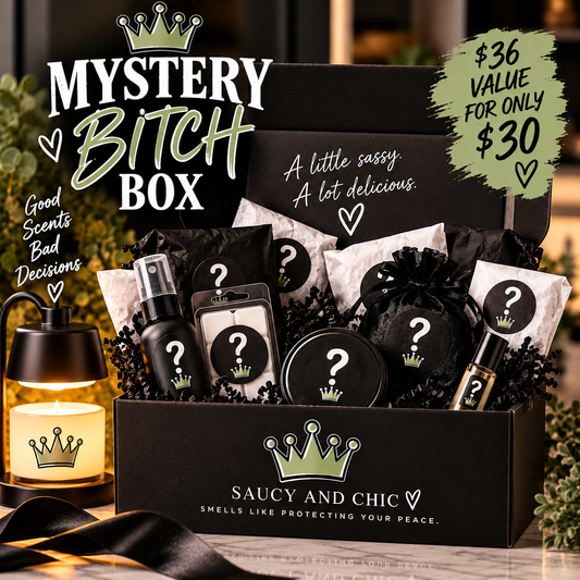 Mystery Bitch Box surprise fragrance gift box by Saucy and Chic
