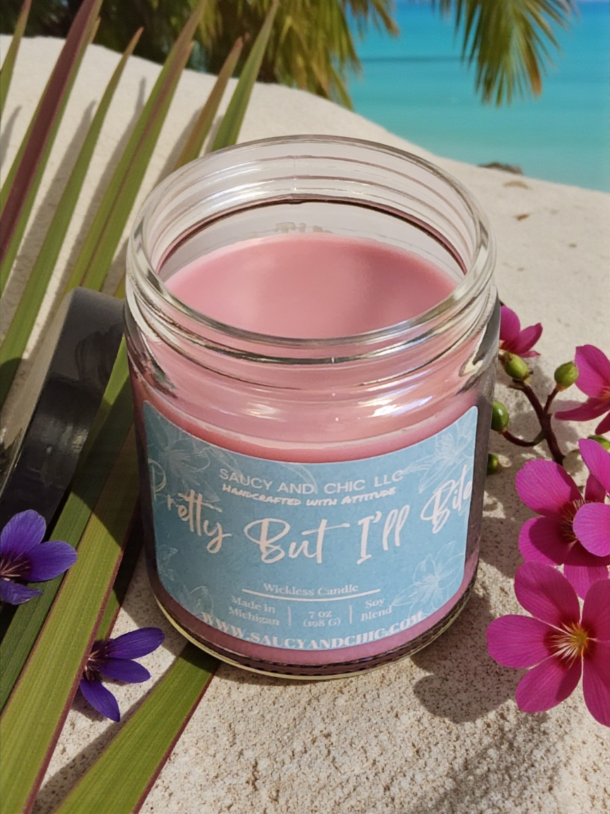 Pretty But I’ll Bite – Sassy Wickless Candle | Strong Scent, No Flame Attitude