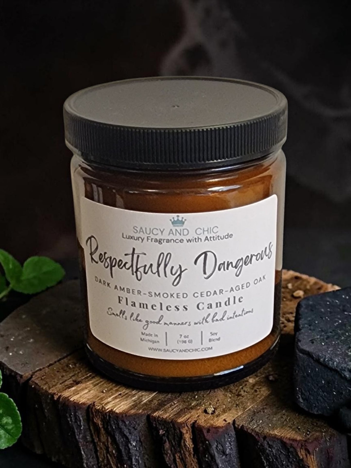 Respectfully Dangerous Wickless Candle – Graphite, Cedar & Aged Oak