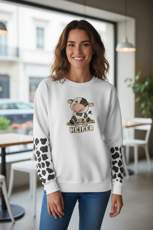 Not Today Heifer Sweatshirt – Funny Cow Graphic Shirt for Sassy Vibes