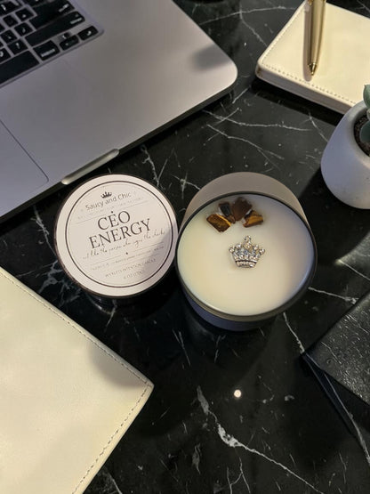 CEO Energy Wickless Intention Candle | Focus & Success Mindset Candle for Productivity, Confidence & Main Character Energy | Home Fragrance
