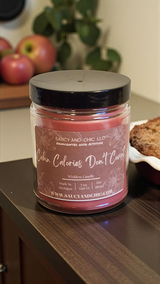 Cabin Calories Don’t Count Wickless Candle | Warm Bakery & Cozy Cabin Aroma | Saucy & Chic