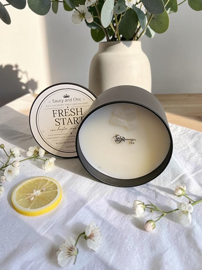 Fresh Start Wickless Intention Candle | Clean Girl Energy Reset Candle for New Beginnings | Minimalist Home Fragrance