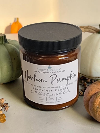 Heirloom Pumpkin Wickless Candle | Warm Spiced Pumpkin & Cozy Autumn Aroma | Saucy & Chic