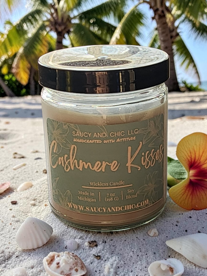 Cashmere Kisses Wickless Candle – Apple, Gardenia, Coconut & Amber Luxury Home Fragrance