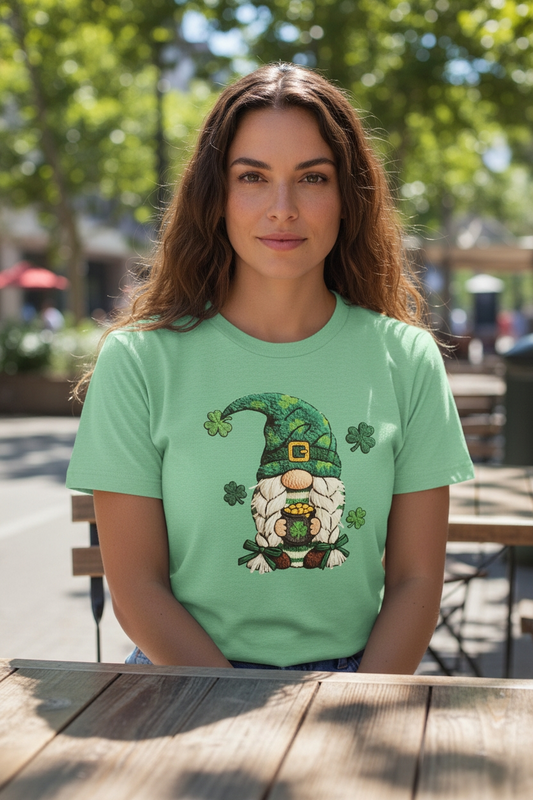 Irish Gnome Shirt with Clovers | Green Lucky St. Paddy’s Tee