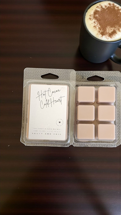 Hot Cocoa & Cold Heart Wax Melt – Rich Chocolate Dessert Scent • Cozy Winter Fragrance • Long-Lasting Wax Melt