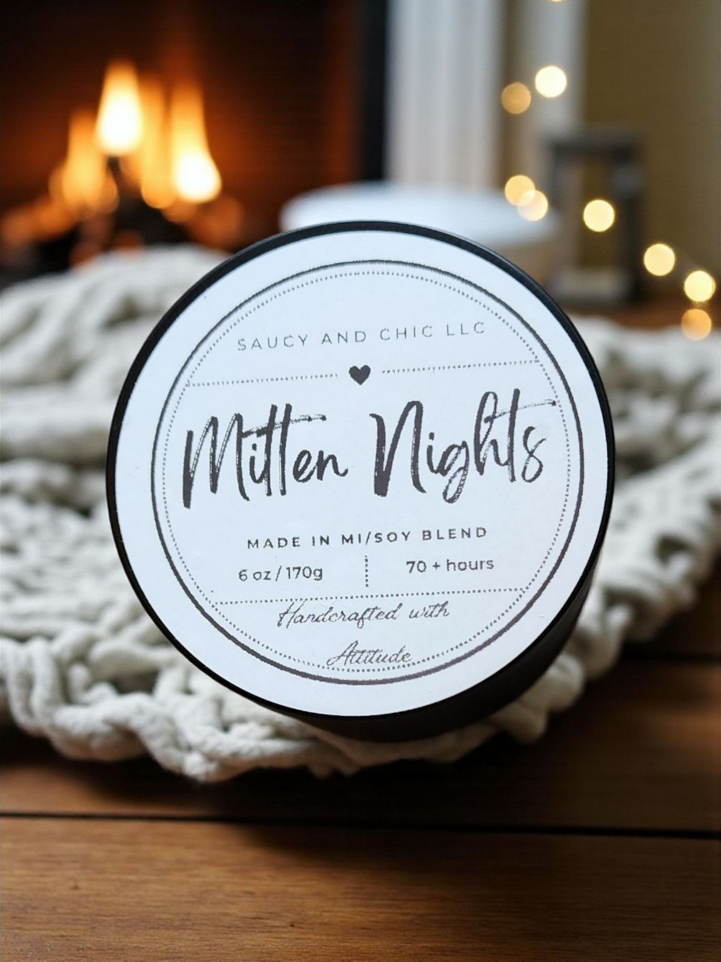 Mitten Nights Wickless Candle – Cozy Michigan-Inspired Scent for Winter Evenings | Saucy and Chic
