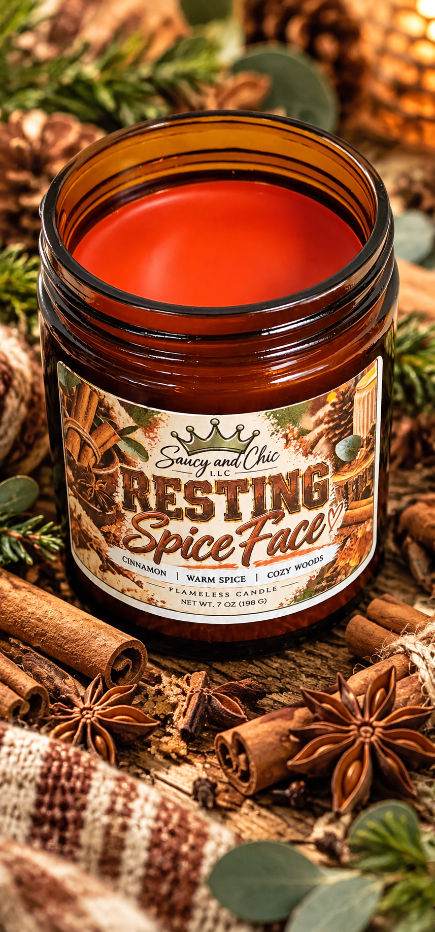 Resting Spice Face | Cozy Spiced Wickless Candle