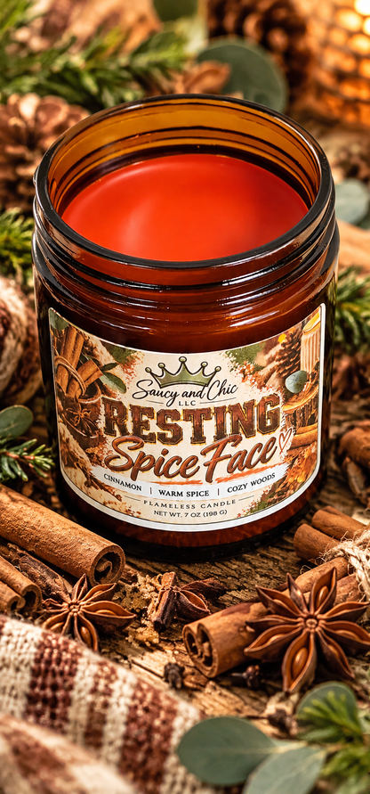 Resting Spice Face | Cozy Spiced Wickless Candle