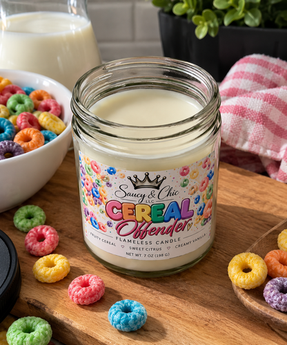 Cereal Offender | Fruity Cereal Scented Wickless Candle | Saucy and Chic