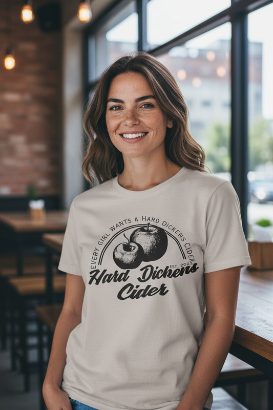 Hard Dickens Cider Shirt – Funny Adult Holiday Tee for Saucy Christmas Parties