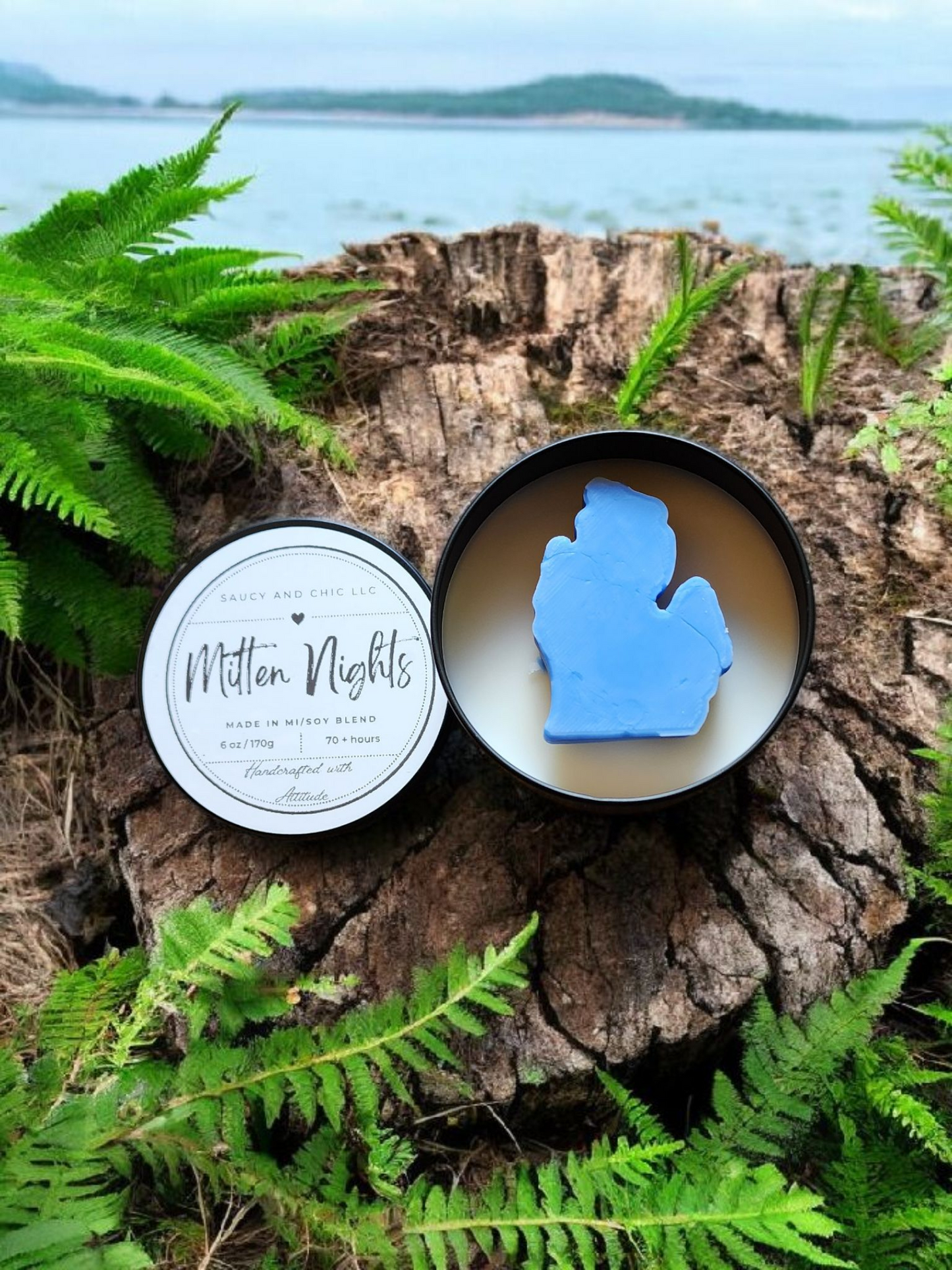 Mitten Nights Wickless Candle – Cozy Michigan-Inspired Scent for Winter Evenings | Saucy and Chic