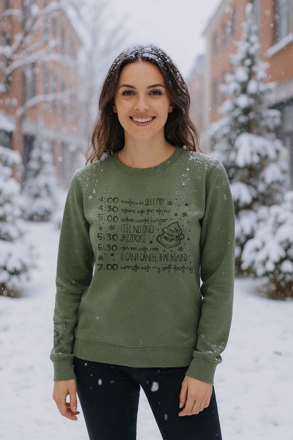 The Green Guy Party Planning Services Sweatshirt – Funny Holiday Grinch Graphic Hoodie