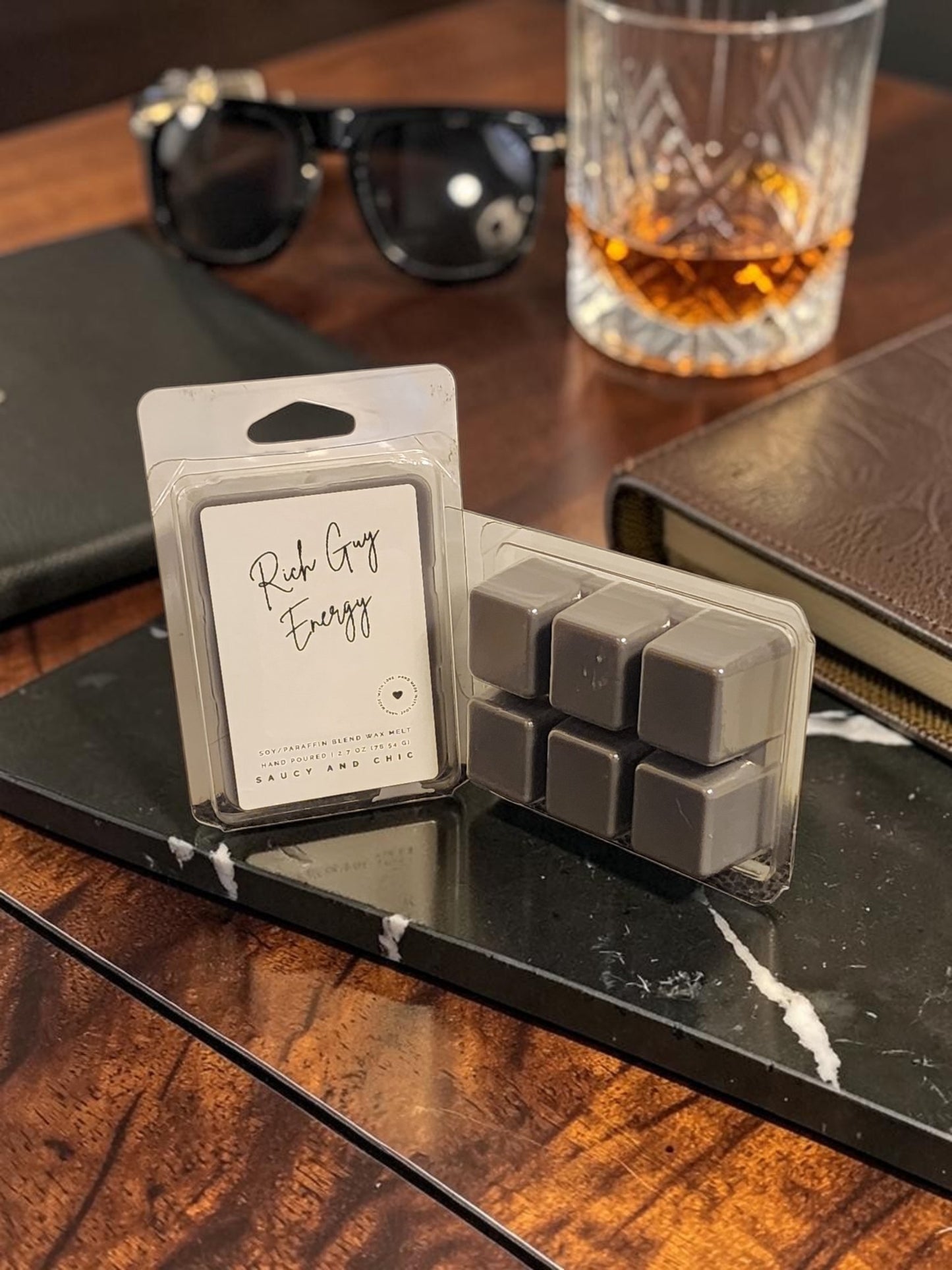 Rich Guy Energy Wax Melt – Bold Masculine Luxury Aroma for Home Fragrance Lovers