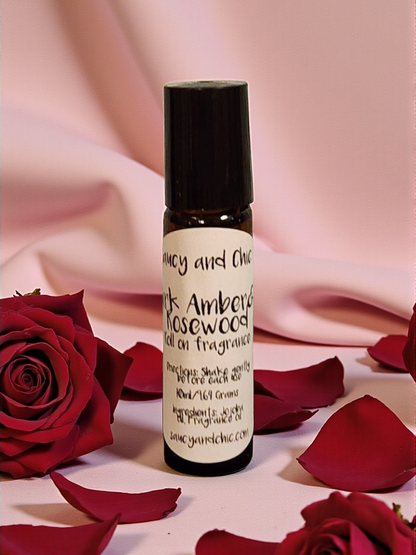 Dark Amber Rosewood Perfume Roll-On: Rich and Elegant Aroma