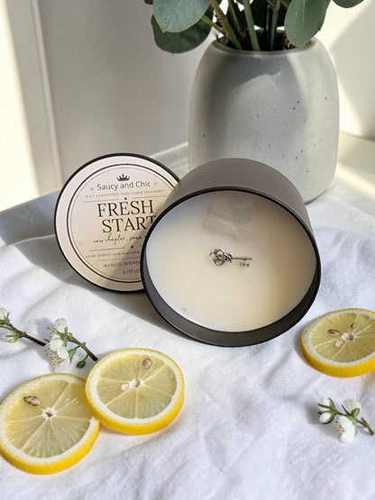 Fresh Start Wickless Intention Candle | Clean Girl Energy Reset Candle for New Beginnings | Minimalist Home Fragrance